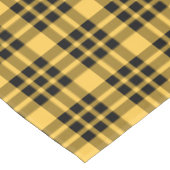 Ontwerper plaid / tartan patroon geel en zwart tafelkleed (Gekanteld)