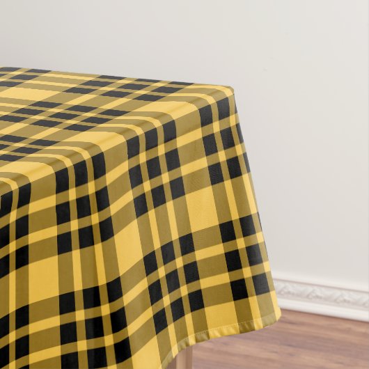 Ontwerper plaid / tartan patroon geel en zwart tafelkleed (Voorbeeld)