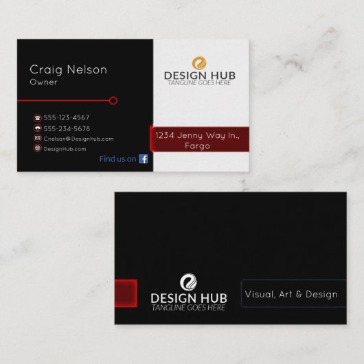 Ontwerper professioneel visitekaartje (Voorkant / Achterkant)