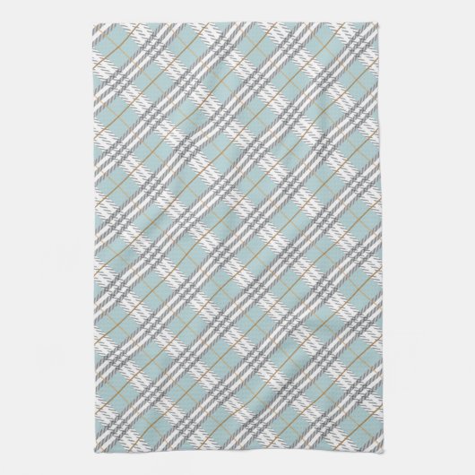 Ontwerper Pset Pattern Blue Grey Brown Theedoek (Verticaal)