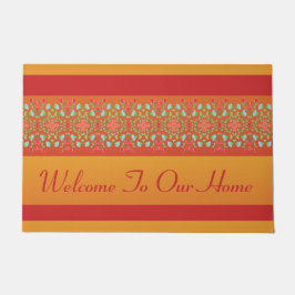 Ontwerper Rood en Goud Vetgedrukte Welkomstdeur Ma Deurmat