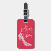 Ontwerper Roze Volledig van Schoenen Bagagelabel (Voorkant verticaal)