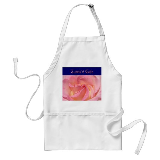 Ontwerper Schorten Voeg Uw Naam Cafe Roze Roos (Voorkant)