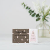 Ontwerper Taart Roze en Chocolade Visitekaartje (Staand voorkant)