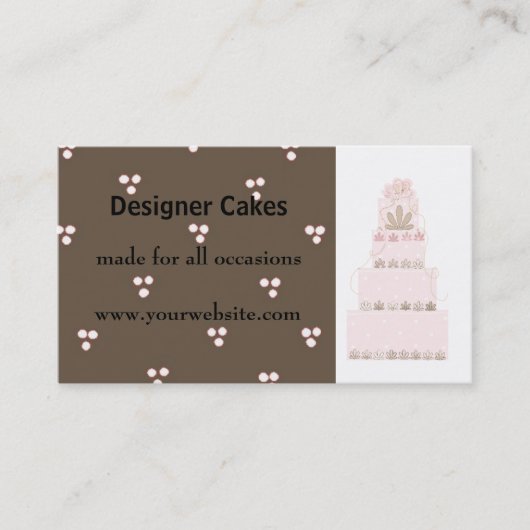 Ontwerper Taart Roze en Chocolade Visitekaartje (Voorkant)