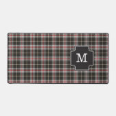 Ontwerper Tartan Plaid Tan Wit Rood Zwart Monogram Bureaumat (Voorkant)