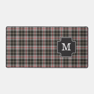 Ontwerper Tartan Plaid Tan Wit Rood Zwart Monogram Bureaumat