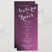 Ontwerper tekst Paarse bruiloft programma Programmakaart (Voorkant / Achterkant)