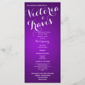 Ontwerper tekst Paarse bruiloft programma Programmakaart (Voorkant)