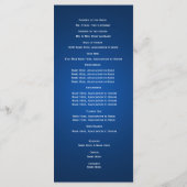Ontwerper Tekst Sapphire Blue Wedding Programma Programmakaart (Achterkant)