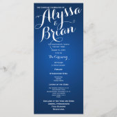 Ontwerper Tekst Sapphire Blue Wedding Programma Programmakaart (Voorkant)