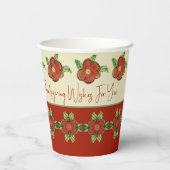 Ontwerper Thanksgiving Oranje Floral Papieren Bekers (Achterkant)