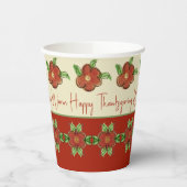 Ontwerper Thanksgiving Oranje Floral Papieren Bekers (Links)