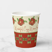 Ontwerper Thanksgiving Oranje Floral Papieren Bekers (Voorkant)