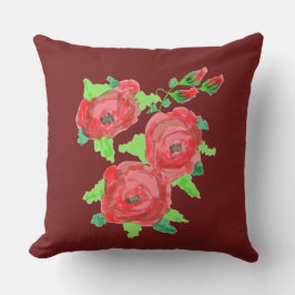 Ontwerper van Bourgondië en rode rozen Buitenkussen