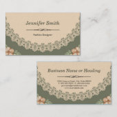 Ontwerper van de mode -  Chic Floral Visitekaartje (Voorkant / Achterkant)