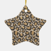 Ontwerper van leopard Print Red Initialen kerstkaa Keramisch Ornament (Achterkant)