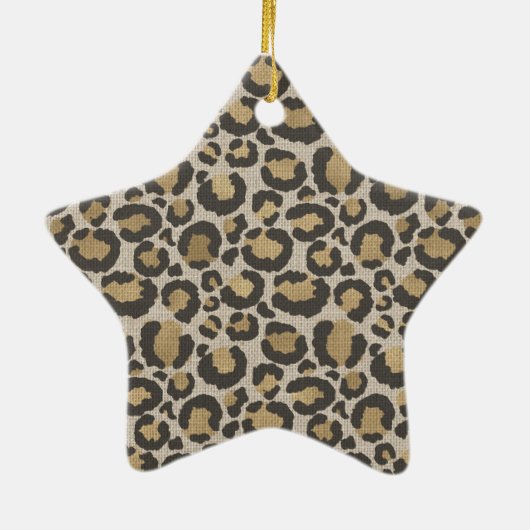 Ontwerper van leopard Print Red Initialen kerstkaa Keramisch Ornament (Achterkant)
