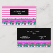 Ontwerper van moderne trendy witte roze strepen visitekaartje (Voorkant / Achterkant)