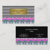 Ontwerper van moderne trendy zwarte en witte strep visitekaartje (Voorkant / Achterkant)