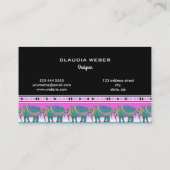 Ontwerper van moderne trendy zwarte en witte strep visitekaartje (Achterkant)