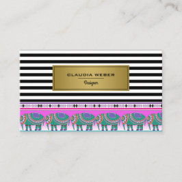 Ontwerper van moderne trendy zwarte en witte strep visitekaartje