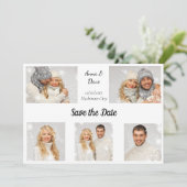 Ontwerper vijf foto slaat de datum op save the date (Staand voorkant)