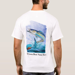 Ontwerper Vist T-Shirt. De Wahoo met houding. T-shirt