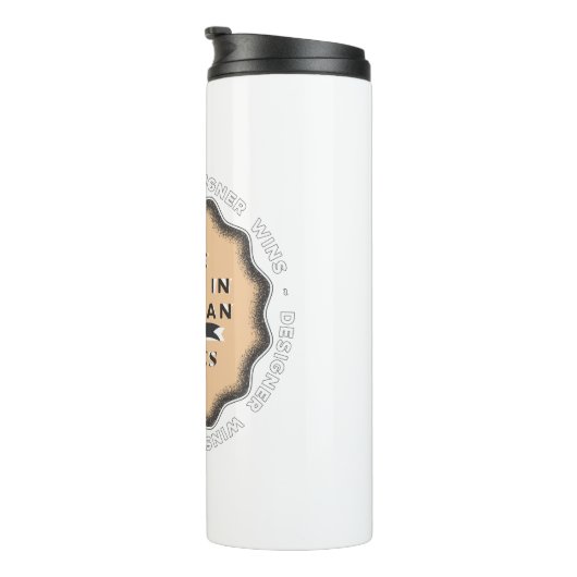 Ontwerper wint - Lettertype Thermosbeker (Geroteerd rechts)