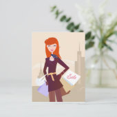 Ontwerpers editie : Winkelmeisje Briefkaart (Staand voorkant)
