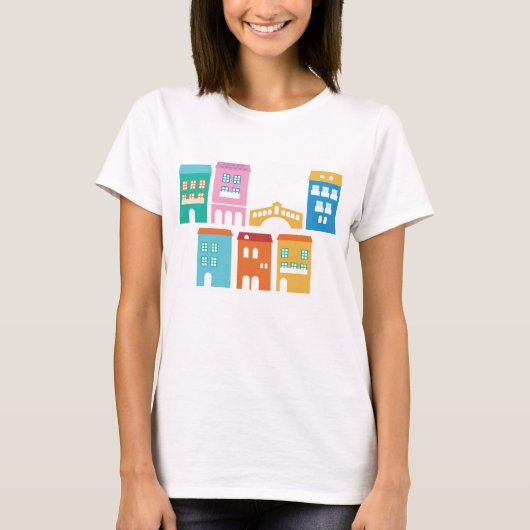 Ontwerpers t-shirt met italiaanse tehuizen (Voorkant)