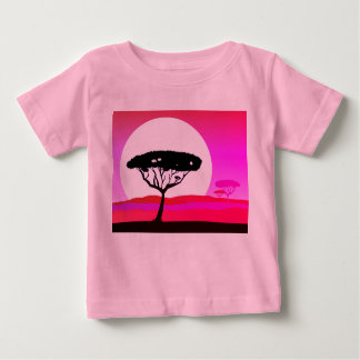 Ontwerpers t-shirt roze met Afrikaanse boom