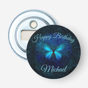 Ontwerpflesopening voor kunstmatig blauw vlinder button flesopener