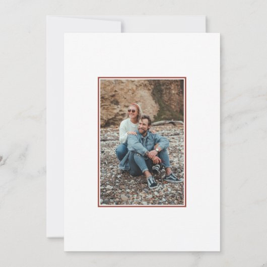 Ontwerpfoto van de moderne Terracotta van het Manu Save The Date (Achterkant)