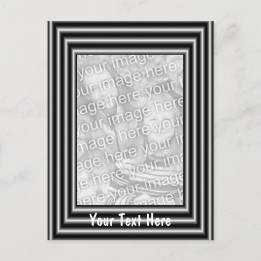 Ontwerpfoto van zwart en zilver Lijst Briefkaart (Voorkant)