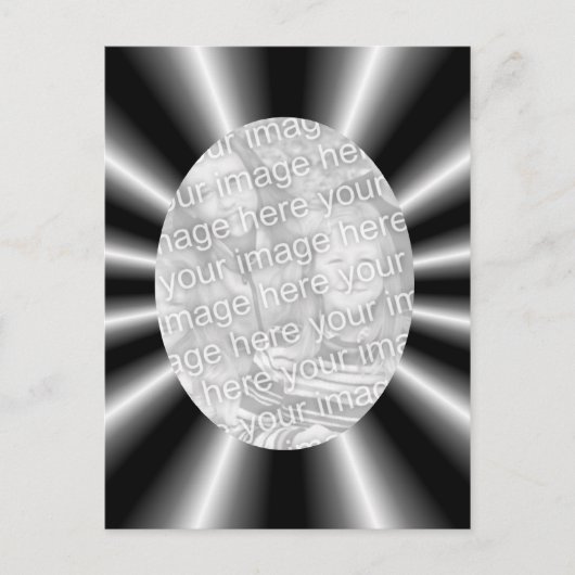 Ontwerpfoto voor zwarte en zilverstraling briefkaart (Voorkant)