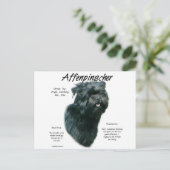 Ontwerpgeschiedenis affenpinscher briefkaart (Staand voorkant)