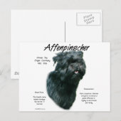Ontwerpgeschiedenis affenpinscher briefkaart (Voorkant / Achterkant)