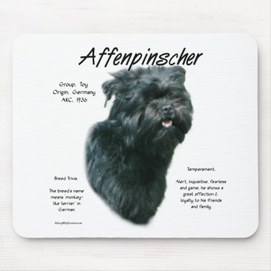 Ontwerpgeschiedenis affenpinscher muismat (Voorkant)