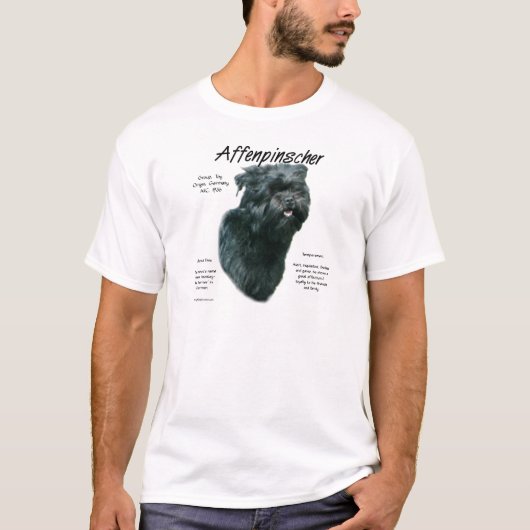 Ontwerpgeschiedenis affenpinscher t-shirt (Voorkant)