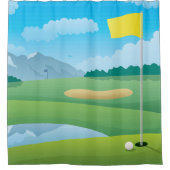 Ontwerpgordijn Golfcursus Douchegordijn (Voorkant)