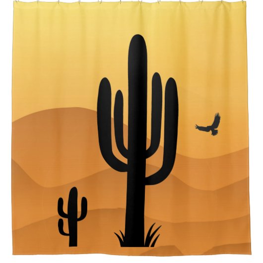 Ontwerpgordijn woestijncactus douchegordijn (Voorkant)
