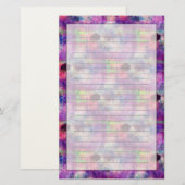 Ontwerpgroene, paarse waterverf briefpapier (Voorkant / Achterkant)