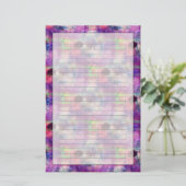 Ontwerpgroene, paarse waterverf briefpapier (Staand voorkant)