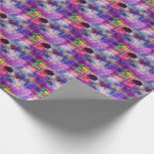 Ontwerpgroene, paarse waterverf cadeaupapier (Hoek)