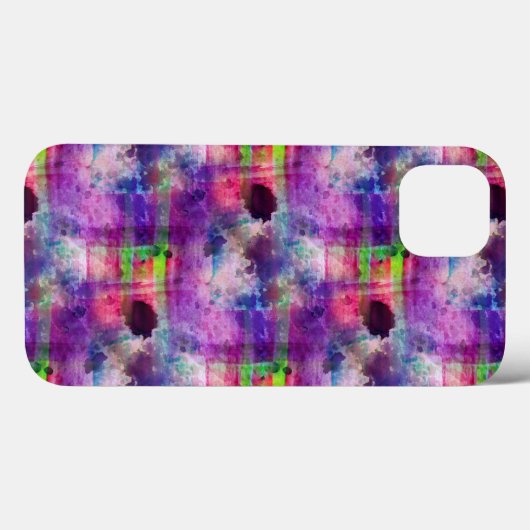 Ontwerpgroene, paarse waterverf Case-Mate iPhone case (Achterkant (horizontaal))