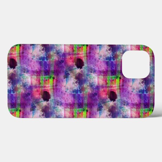Ontwerpgroene, paarse waterverf Case-Mate iPhone case (Achterkant (horizontaal))