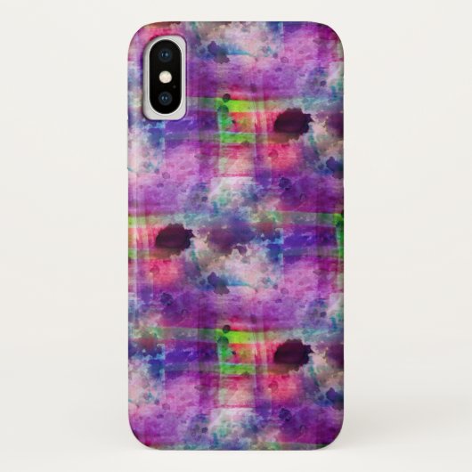 Ontwerpgroene, paarse waterverf Case-Mate iPhone case (Achterkant)