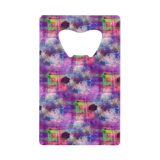 Ontwerpgroene, paarse waterverf creditkaart flessenopener (Voorkant)