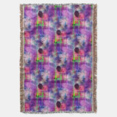 Ontwerpgroene, paarse waterverf deken (Voorkant Verticaal)